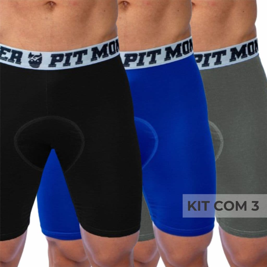 Kit 3 Bermudas Térmica Segunda Pele Microfibra Proteção UV50+PitMonster