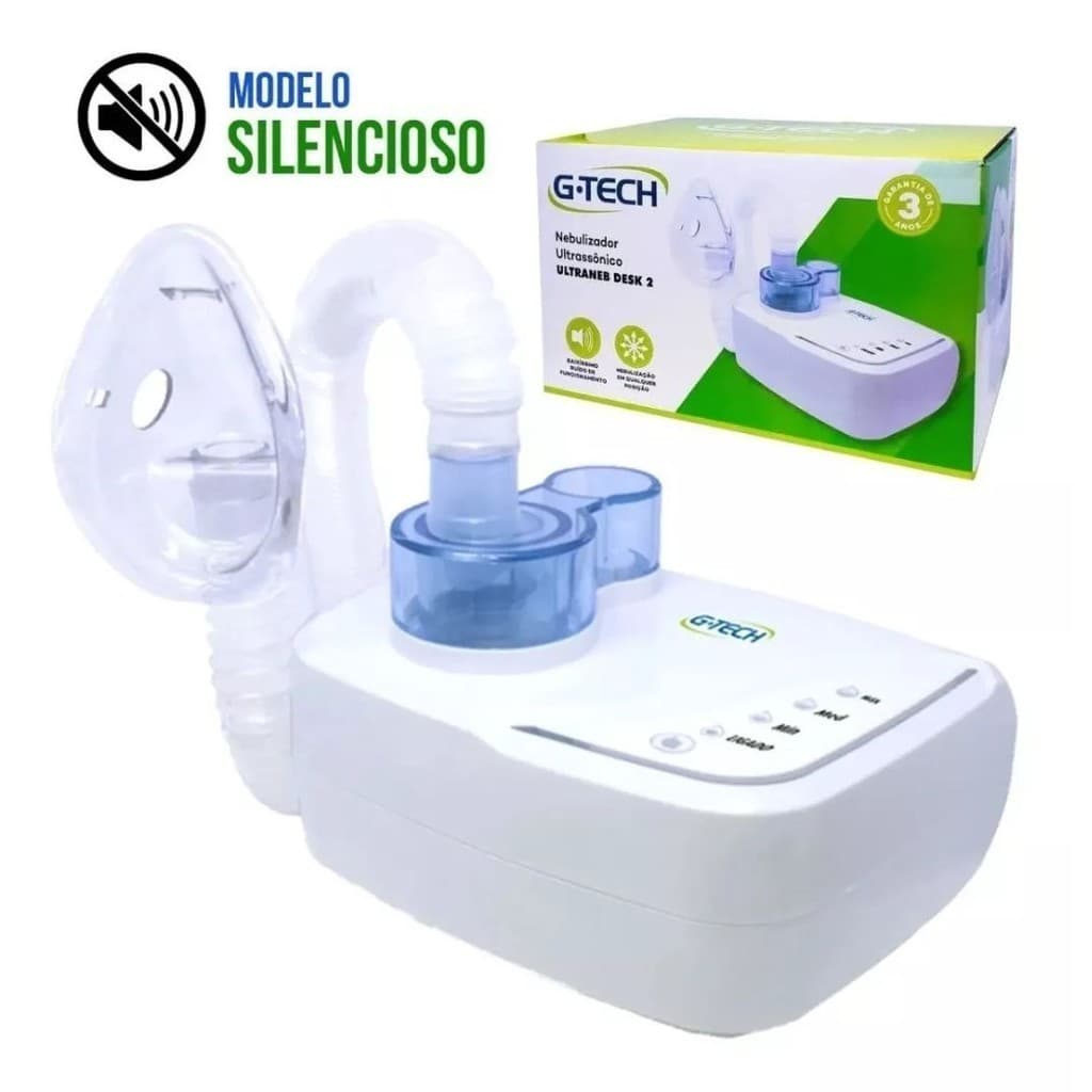Inalador e Nebulizador G-Tech Ultraneb Desk2 e Desk DC1 - Modelos Bivolt 100V/240V Branco