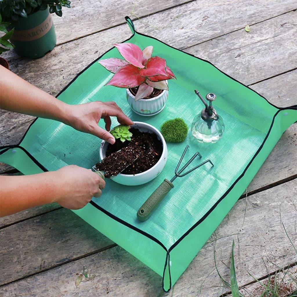 Tapete Esteira de Jardinagem para Transplante de Plantas Impermeável e Dobrável 50x50cm