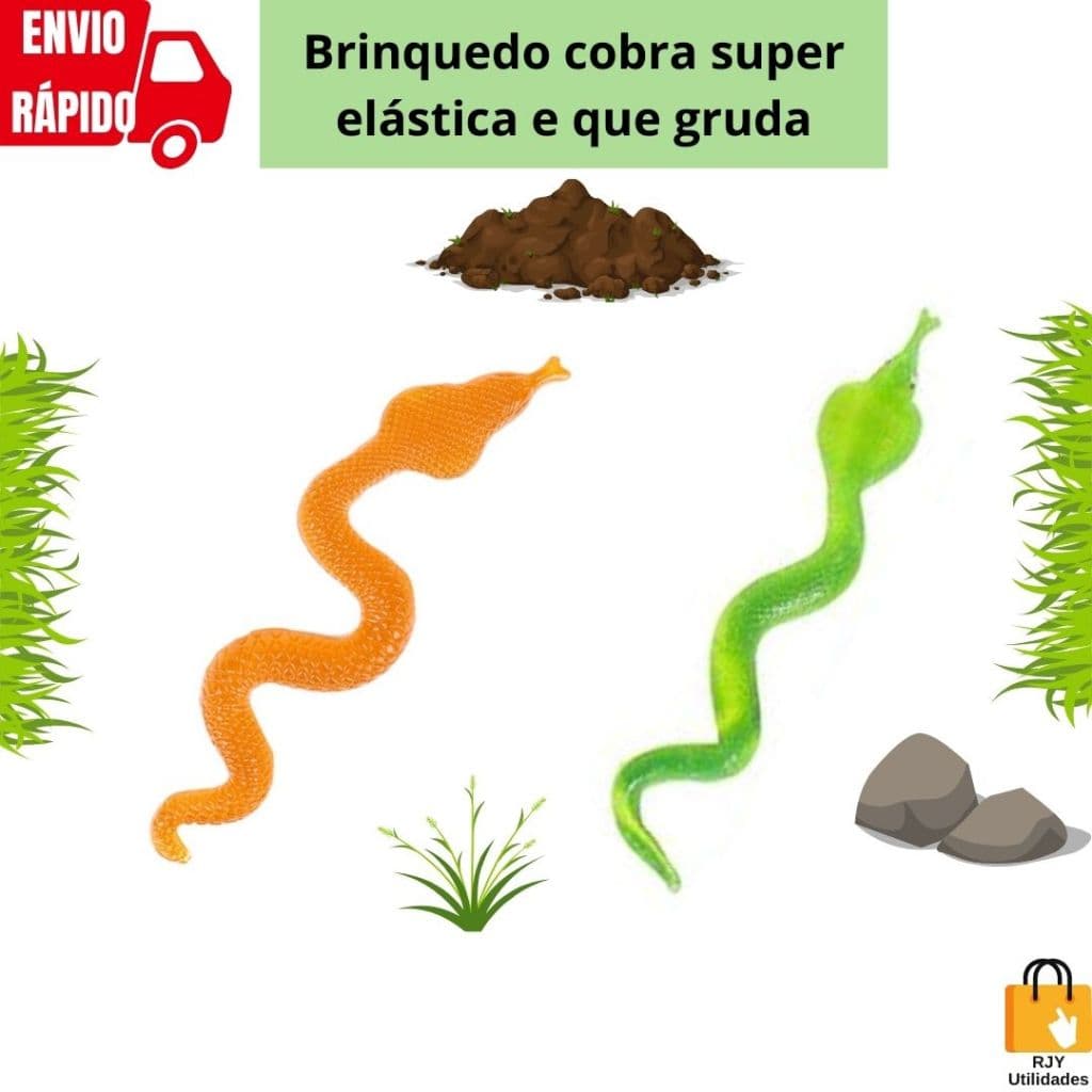 Cobra de Brinquedo Snake Sticky Gruda Super Elástico Coloridas Criança Adulto Brincadeira Divertida