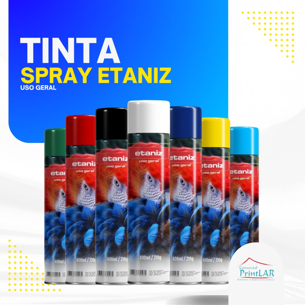 Tinta Spray Profissional Uso Geral Multiuso Automotiva Etaniz 400ML