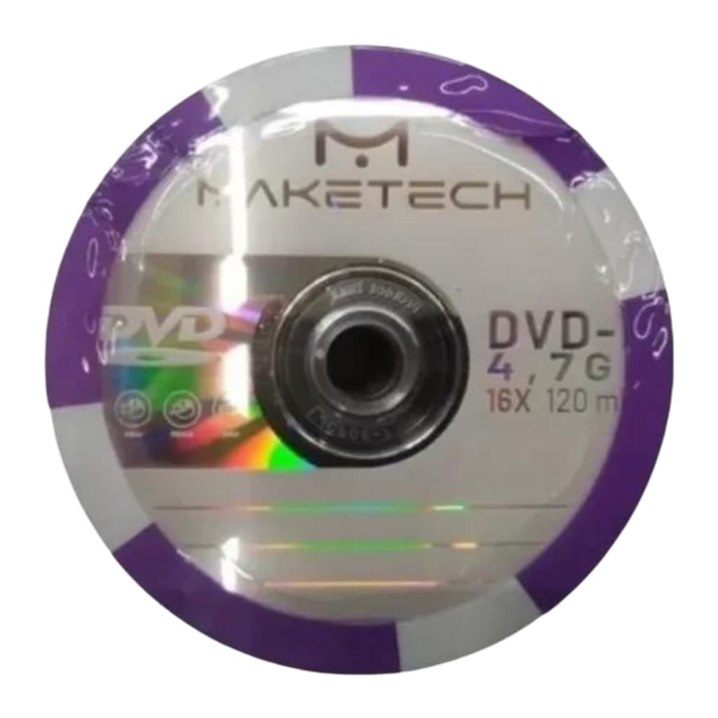100 Dvd-r Maketech Logo 4.7gb 120 Minutos 16x Original