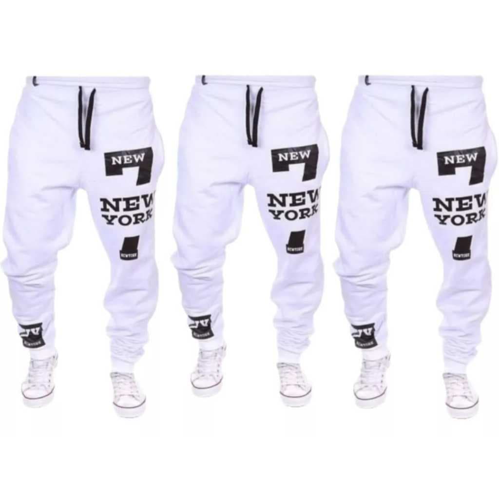 KIT 3 Calças de Moletom New York Academia Jogger