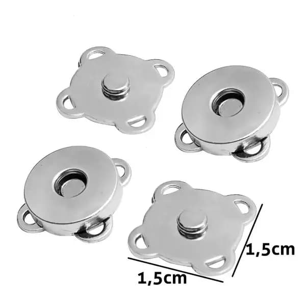 - Botão Imantado Para Fecho de Bolsa Artesanato Crochê Magnético Imã 14 mm