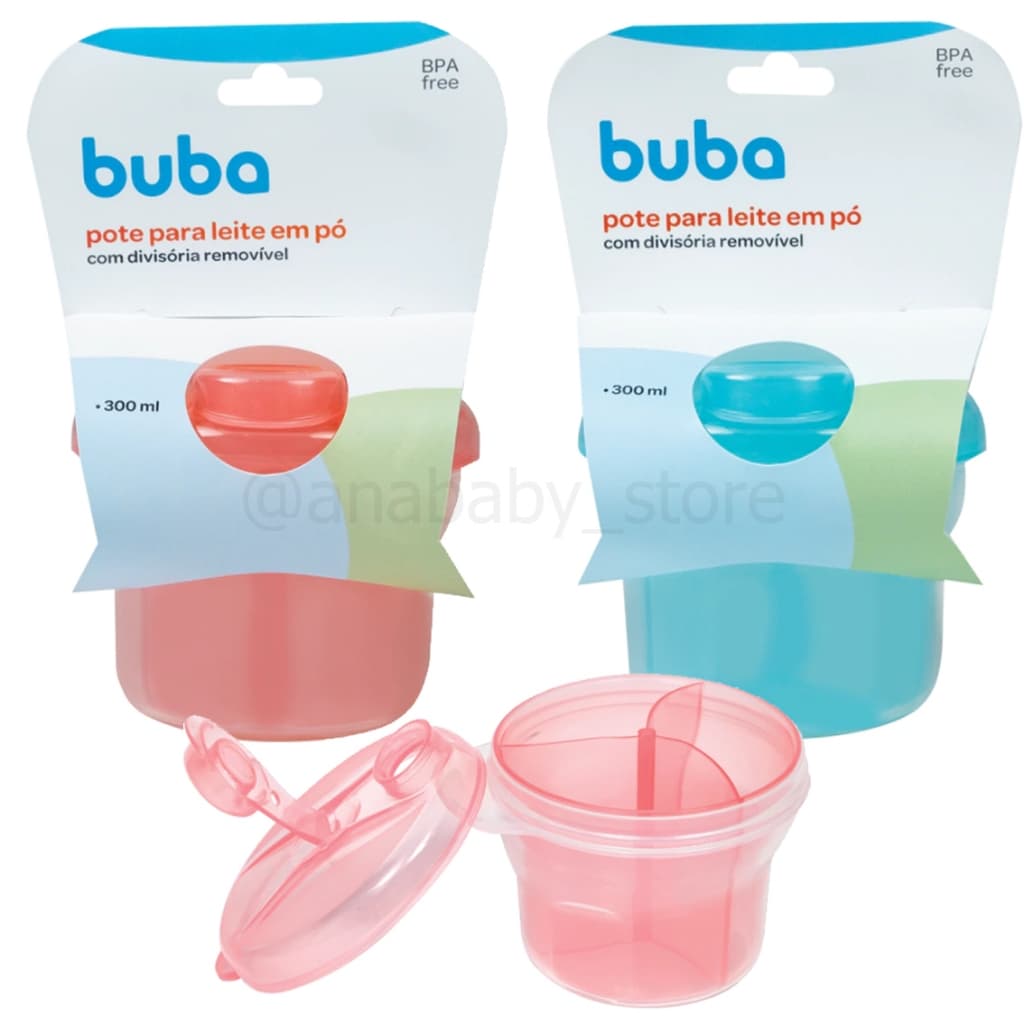 Porta Leite Em Pó Com Divisórias Removíveis 300ml Pote Dosador Medidor De Fórmula Buba