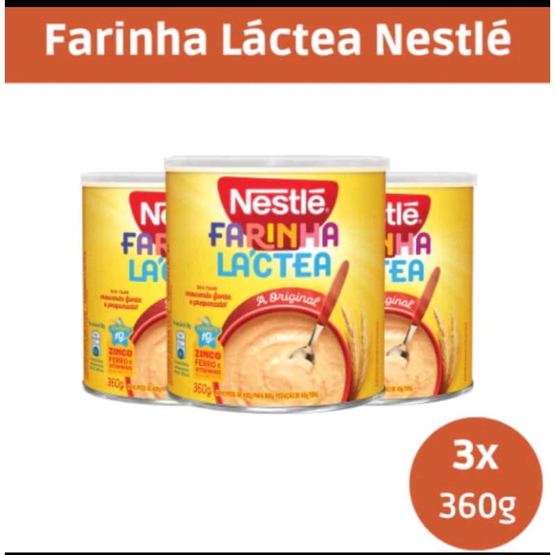 KIT 3 FARINHA LÁCTEA NESTLÉ 360G