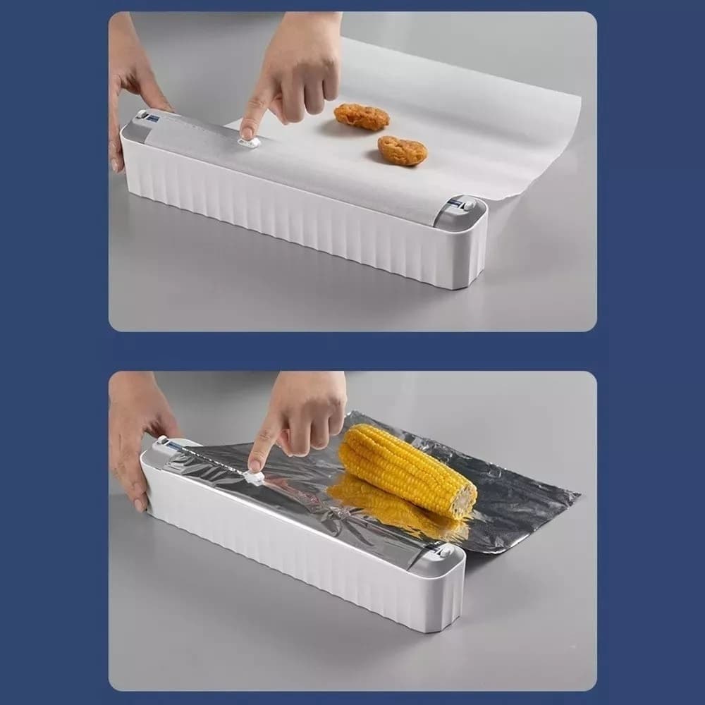 KIT Cortador De Plástico Filme PVC Suporte Ajustável Dispenser Filme Descartável Ventosa Aderente