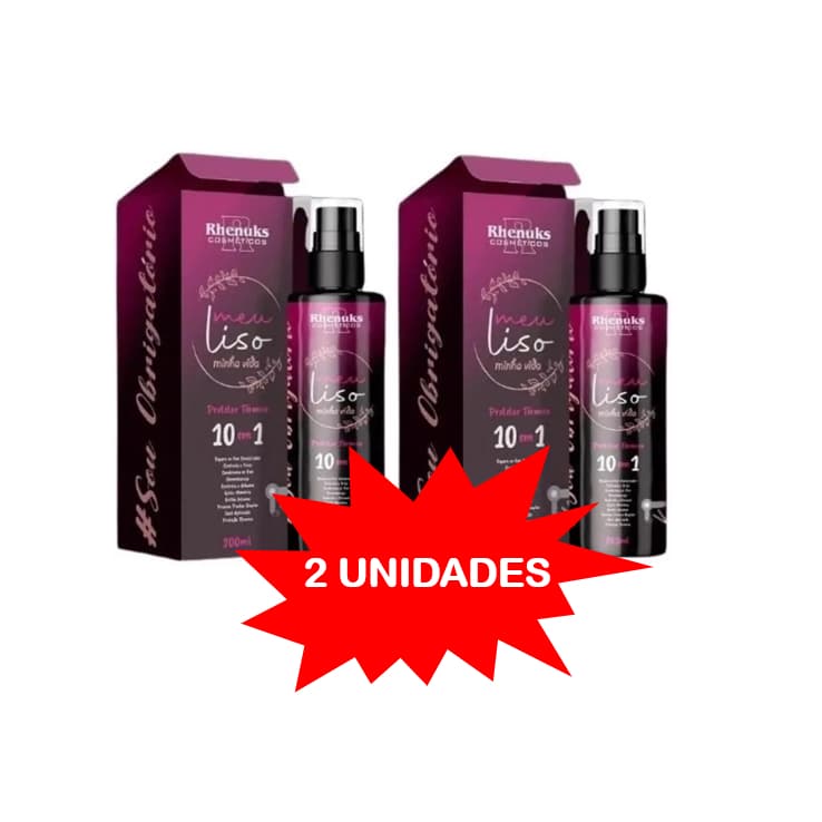 Kit com 2 Spray Protetor Térmico 10 em 1 Capilar Meu liso Minha Vida 200ml CADA  Rhenuks