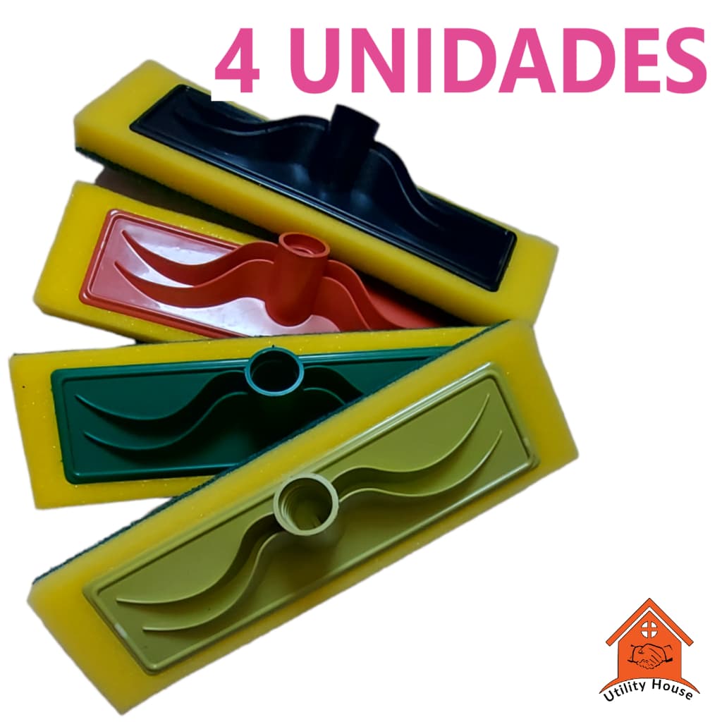 Esfregão Lava Azulejo 4 Unidades, Rodo abrasivo rodo de limpeza