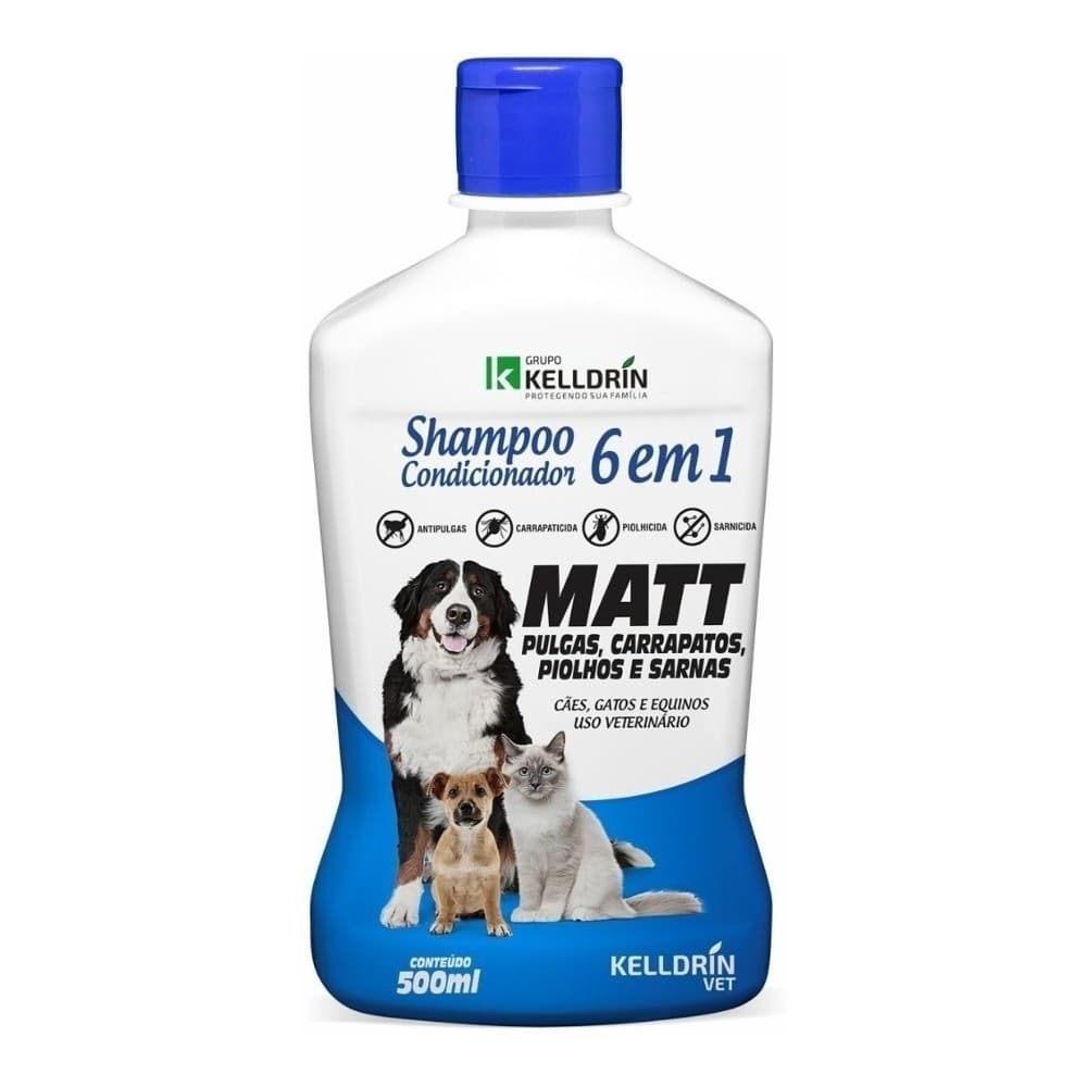 Shampoo Anti Pulgas Carrapatos Piolho Sarna 6 Em 1 Keldrin 500ml