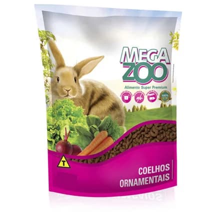 Ração Megazoo Para Coelhos Ornamentais Com 1,2kg