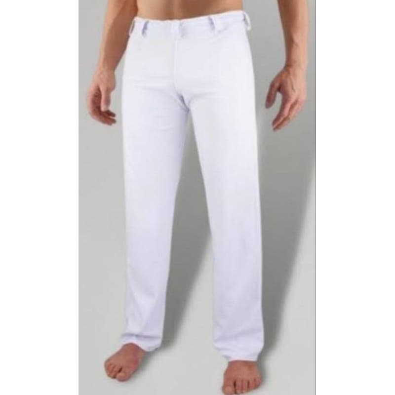 calça de capoeira  para revenda 100% poliéster branca tamanho do 2 ao 14