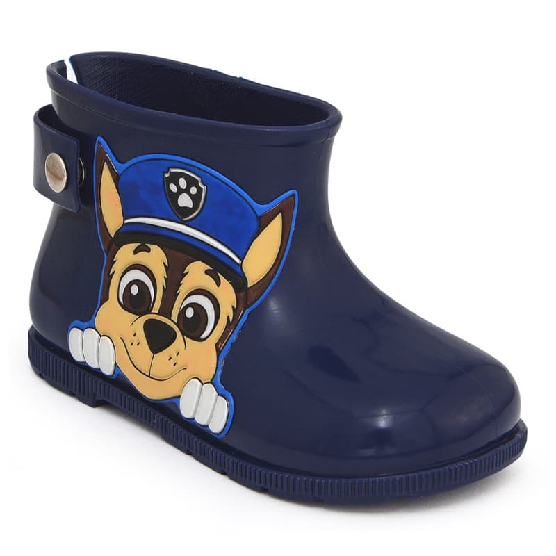 Bota Galocha Infantil Impermeável Menino Cano Curto Patrulha Canina Azul