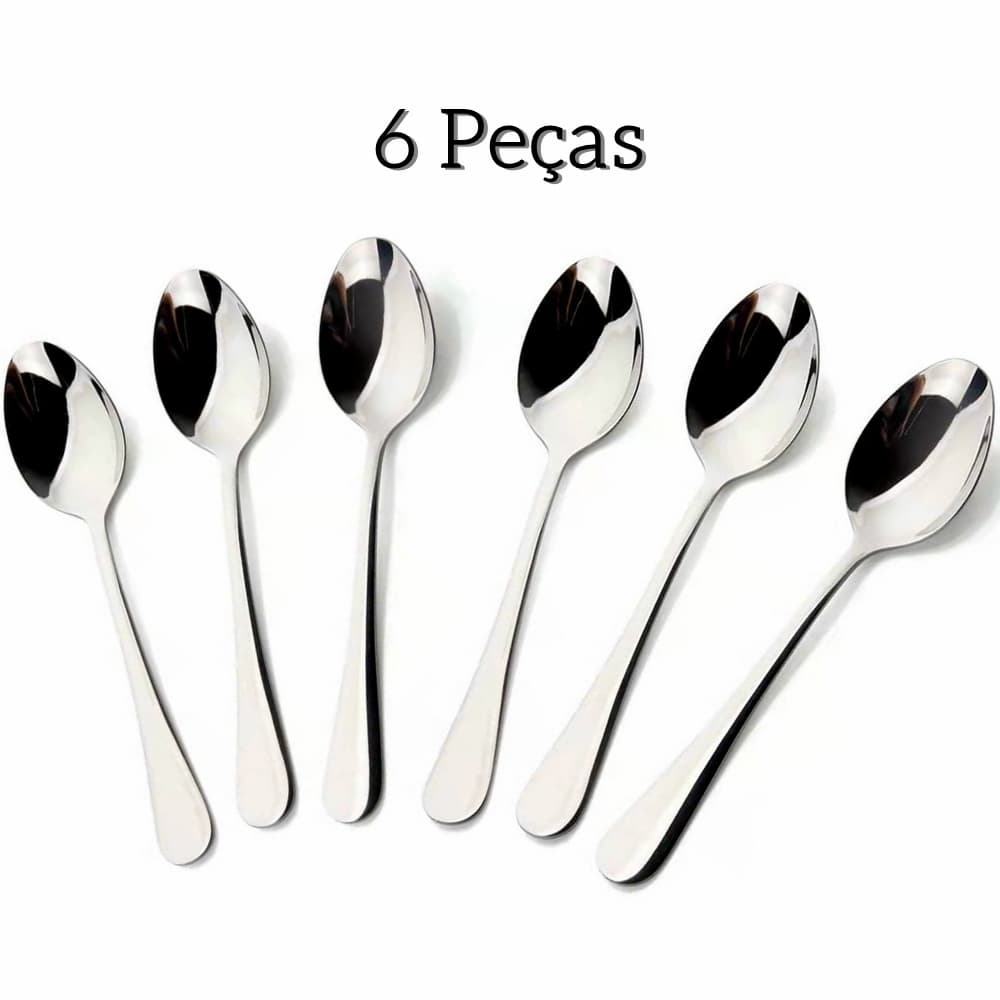 6 PeçAs Colher AçO Inox Colher De Restaurante Faqueiro Casa Cozinha Aparelho