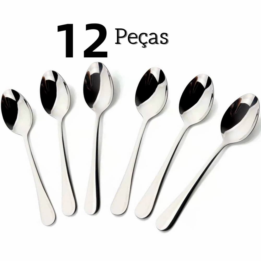 12 PeçAs Colher AçO Inox Colher De Restaurante Faqueiro Casa Cozinha Aparelho