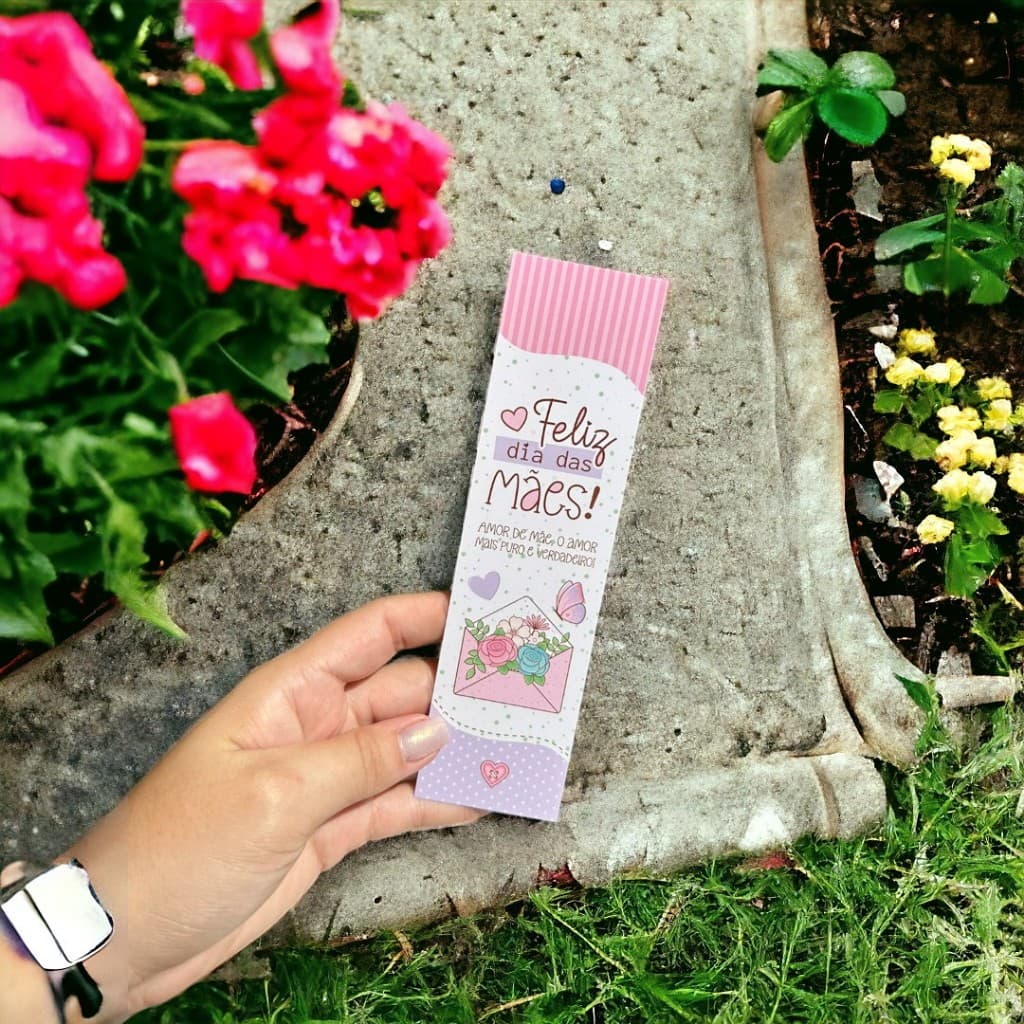 50 ou 100 marcadores de página Dia das Mães lembrancinha mimo ao cliente lembrança culto igreja