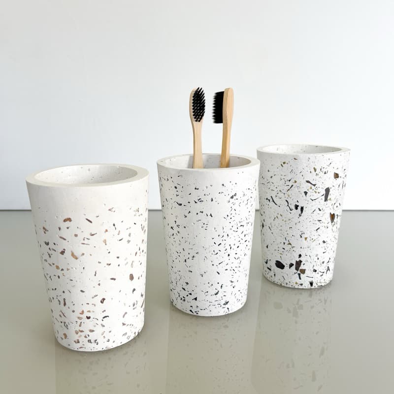 Porta Escova Banheiro Lavabo Decorativo Em Cimento