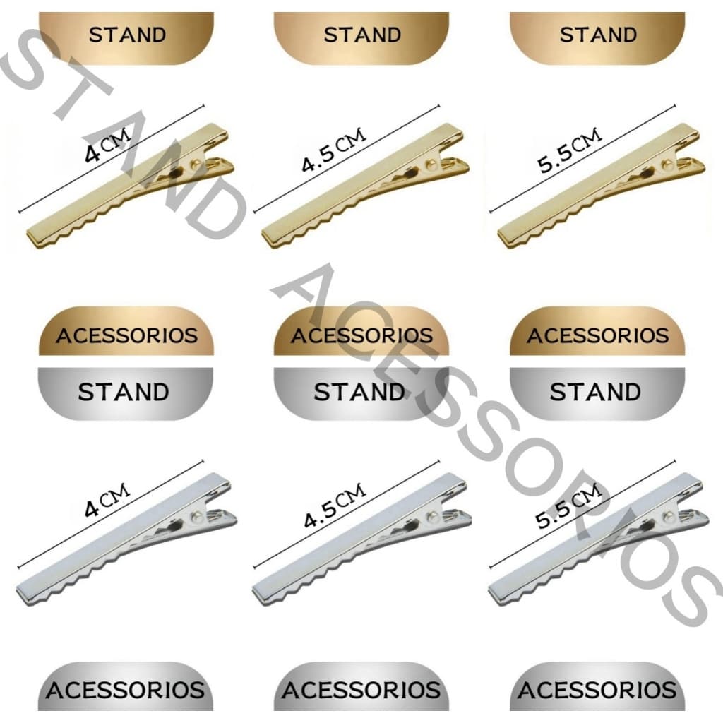 Kit Presilhas Bico de Pato Prata e Dourada – 50 ou 100 Unidades para Bijuterias e Cabelos