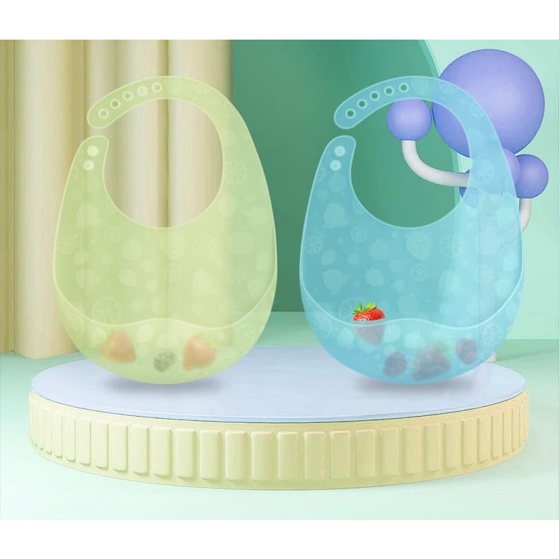 Babador De Silicone para criança É Leve 39g , Ajustável , Impermeável E Dobrável Para Alimentação