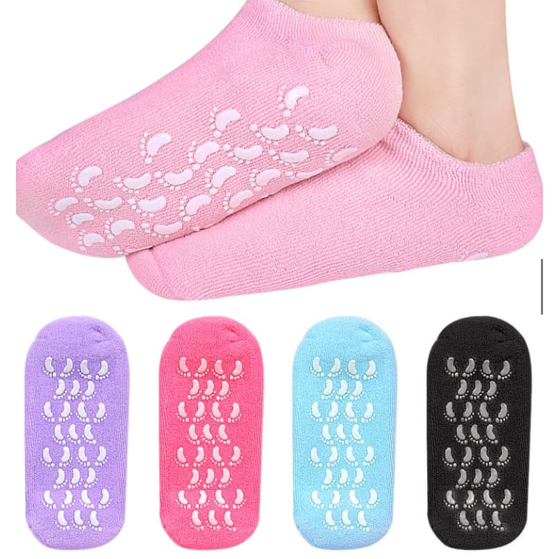 Meias gel Spa Dos Pes Par Meia Gel Esfoliante Tratamento Ressecamento