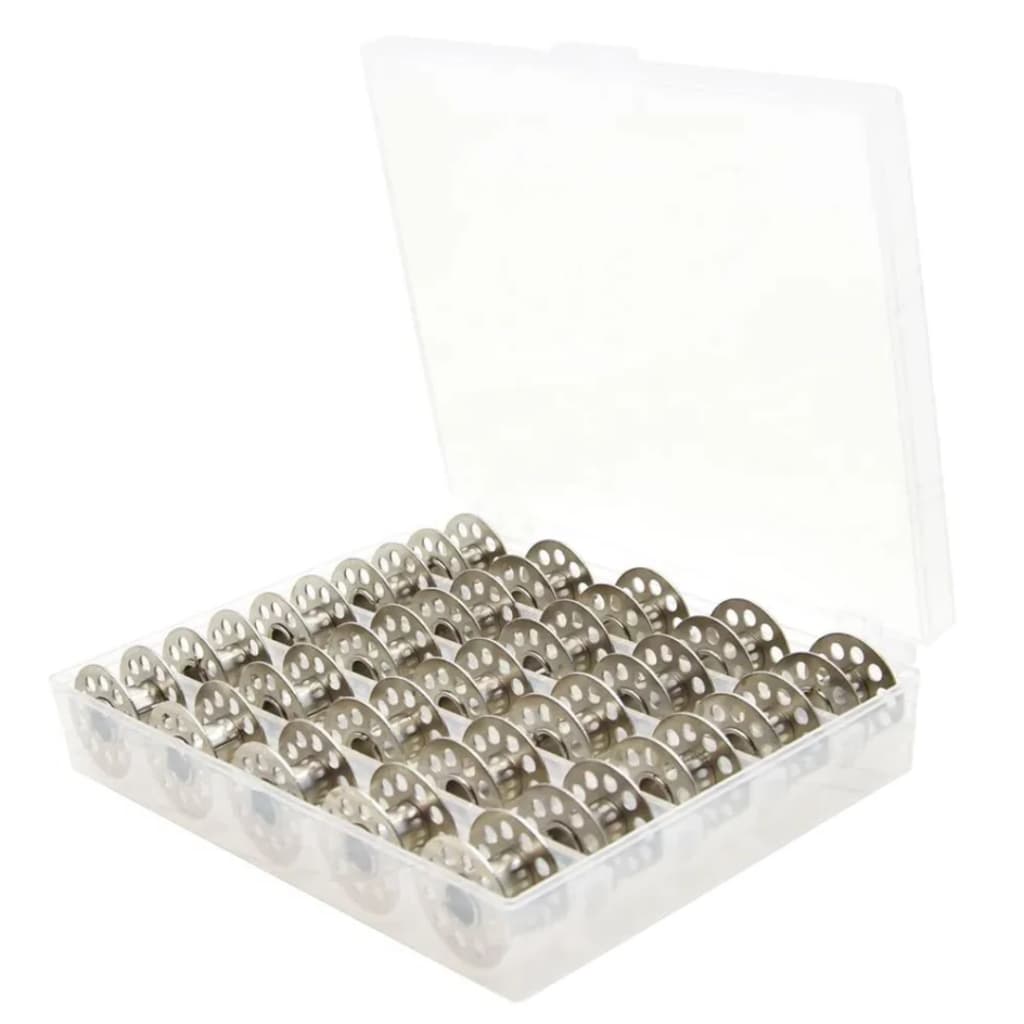 Kit Com 25 Bobinas Carretilha BAIXA De Metal para Maquina reta INDUSTRIAL + Estojo