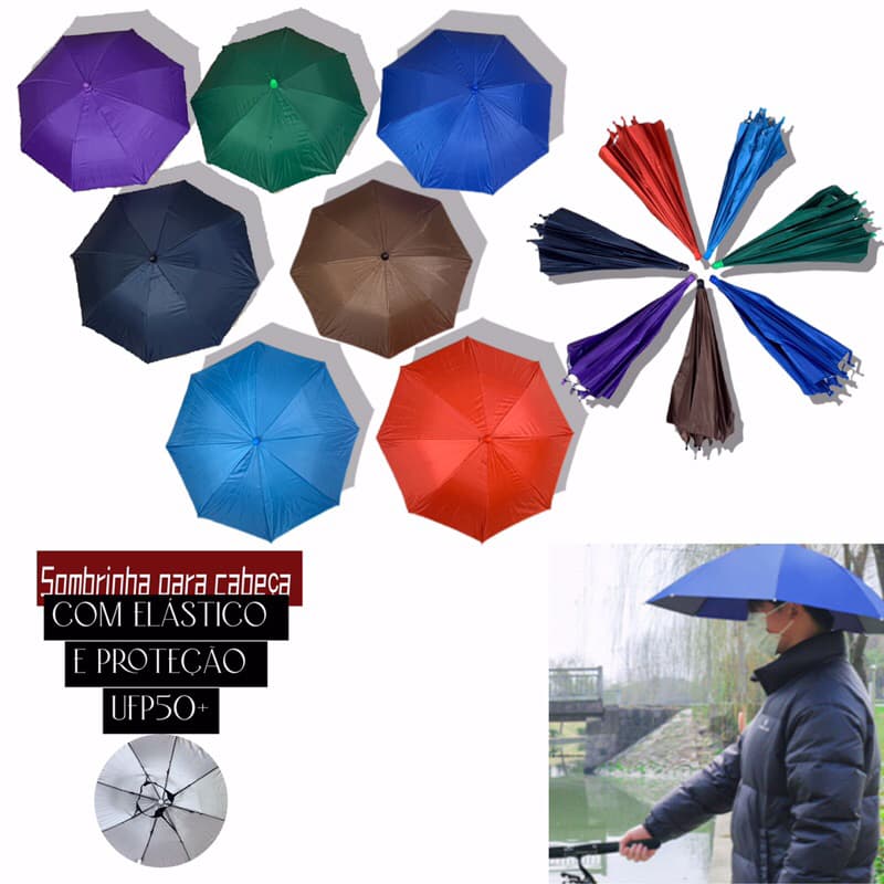 Mini Guarda-Chuva Sombrinha Colorida para Cabeça – Compacta e Divertida