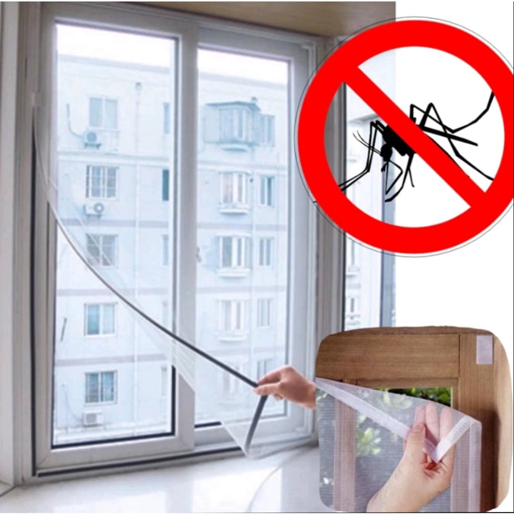 TELA MOSQUETEIRO 130cm x 150cm COM VELCRO PROTECAO CONTRA MOSQUITOS E INSETOS FACIL INSTALACAO