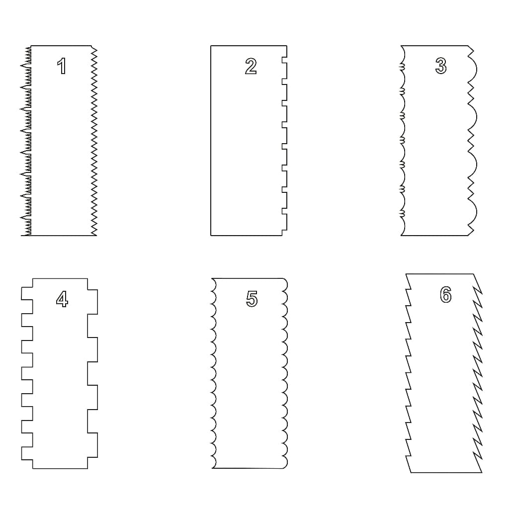 Kit 6 Espatula de Bolo Alisadora Confeiteiro - Acrílico - Varias Cores - 6 modelo 12 formas - 15x6cm