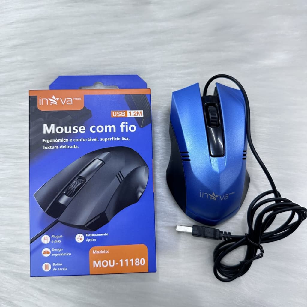 Kit 5/10/15pcs Mouse Óptico 3D INOVA MOU-20057 / 6909 1000dpi Usb 3.0 Com fio ORIGINAL
