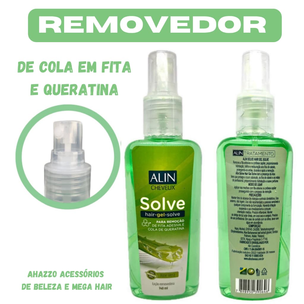 Removedor de Mega Hair de Fita Adesiva e Queratina Alin Gel Solve 140ml