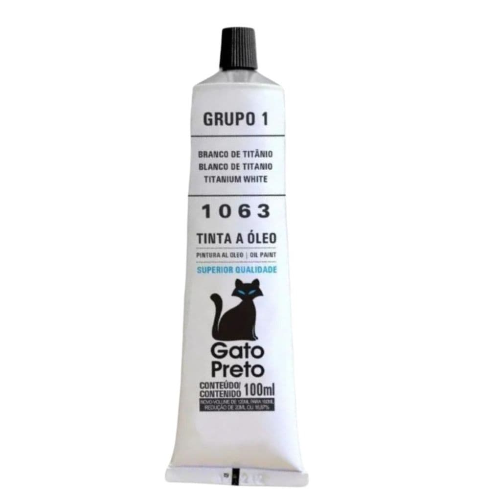 Tinta Óleo Grupo 1 Branco de Titâneo 100ml Gato Preto 1063