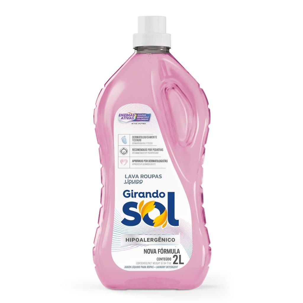 Lava Roupas Sabão Líquido Hipoalergênico (1, 2 e 3 Litros) - Girando Sol | Para Roupas de Bebê