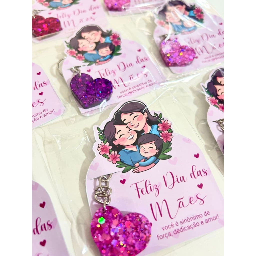 Cartão Brinde Dia das Mães Coração Mimos para Clientes Lembrancinhas 10-20-30-40-50