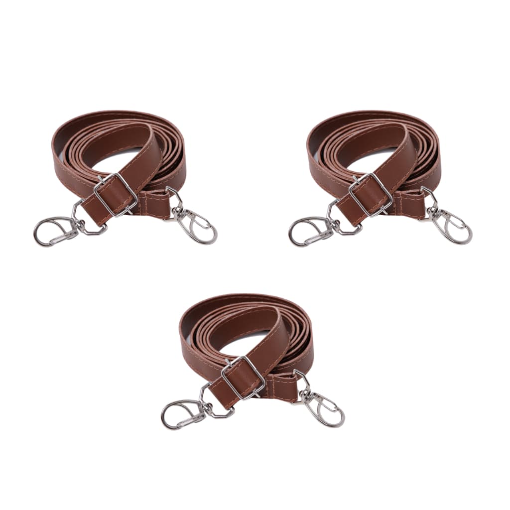Kit 3 Alças para Bolsa Feminina Transversal Ferragem Prata Couro Sintético Envio Rápido