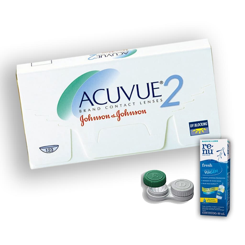 Lente De Contato Acuvue 2 + Renu 60 + estojo