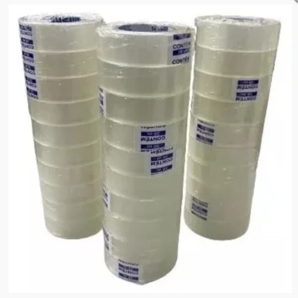 Kit com 16 Fitas Adesivas 18x50 Metros Durex Transparente