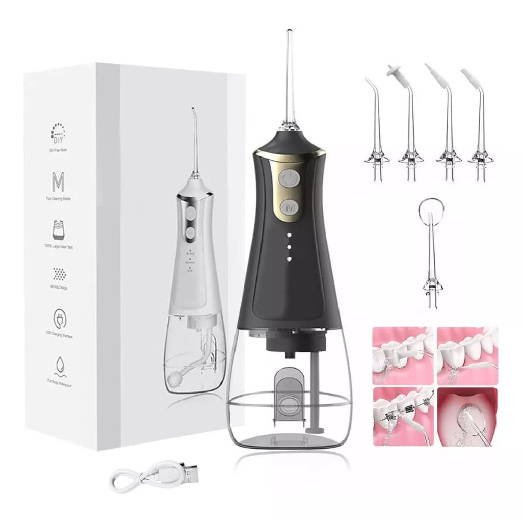 Limpador Irrigador Oral Portátil Higiene Limpeza Bucal e Dental para Dentes Gengivas e Implantes