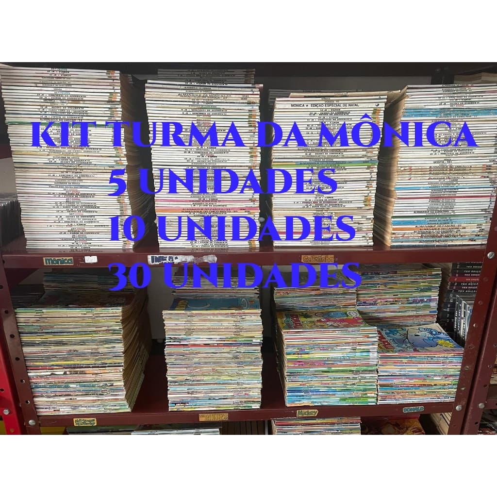 KITS gibis Turma da Mônica 5 10 ou 20 unidades sortidos e sem repetidos