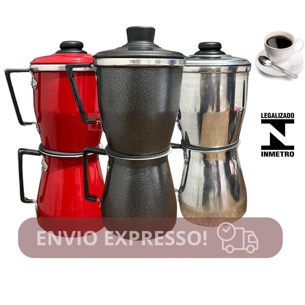 cafeteira italiana pequena aluminio, vermelha ou preta 1 litro - panela de café multicores
