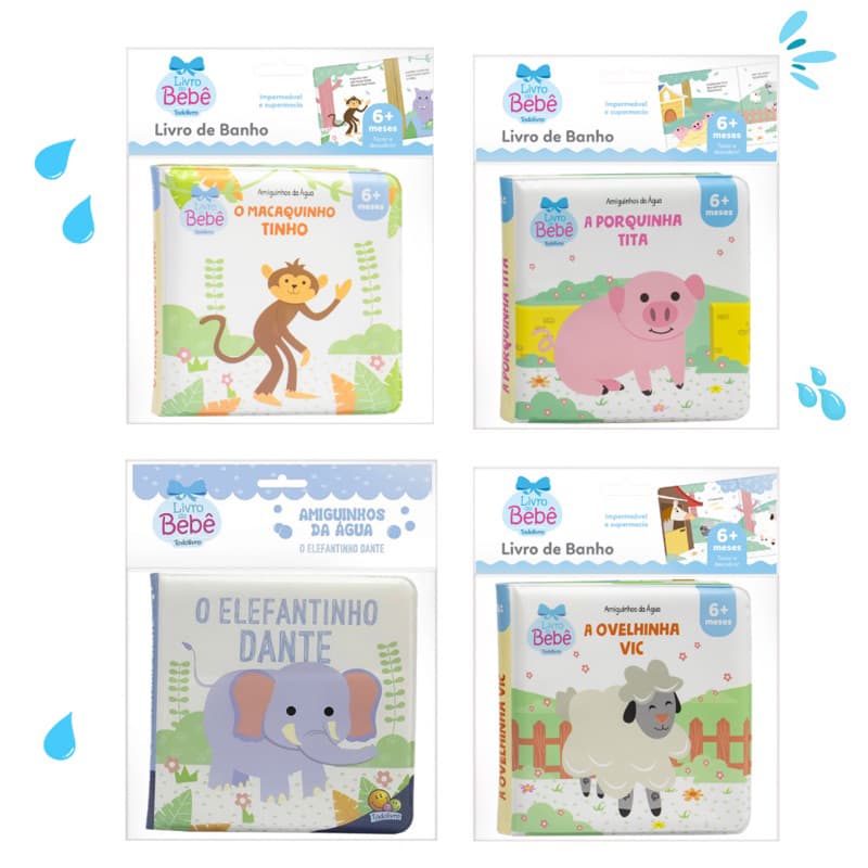Kit 4 livros de Banho com Hitorias Curtas ll