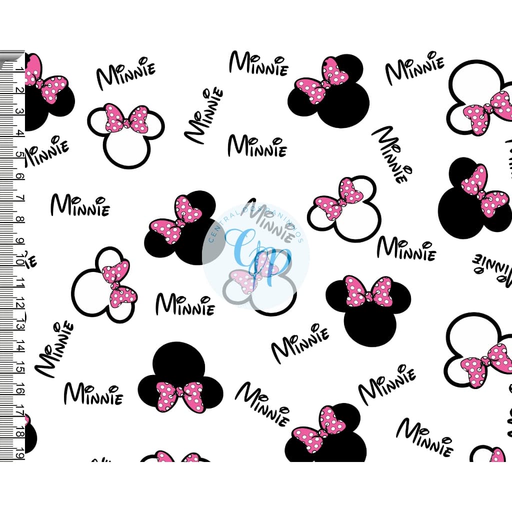 Sintético Doll Estampado - Minnie Head -  0,50 x 1,38