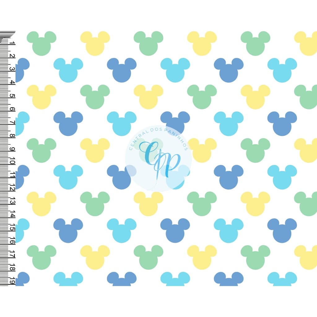 Sintético Doll Estampado - Mickey mouse - contorno cabeça - Color -  0,50 x 1,38