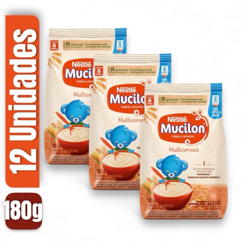 Cereal Infantil Mucilon Multicereais 180g (12 Unidades)