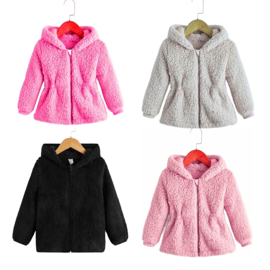 Blusa de frio Menina Infantil Pelinho com Capuz feminina TOUCA Tedy Casaco Teddy Ted JAQUETA INFANTIL