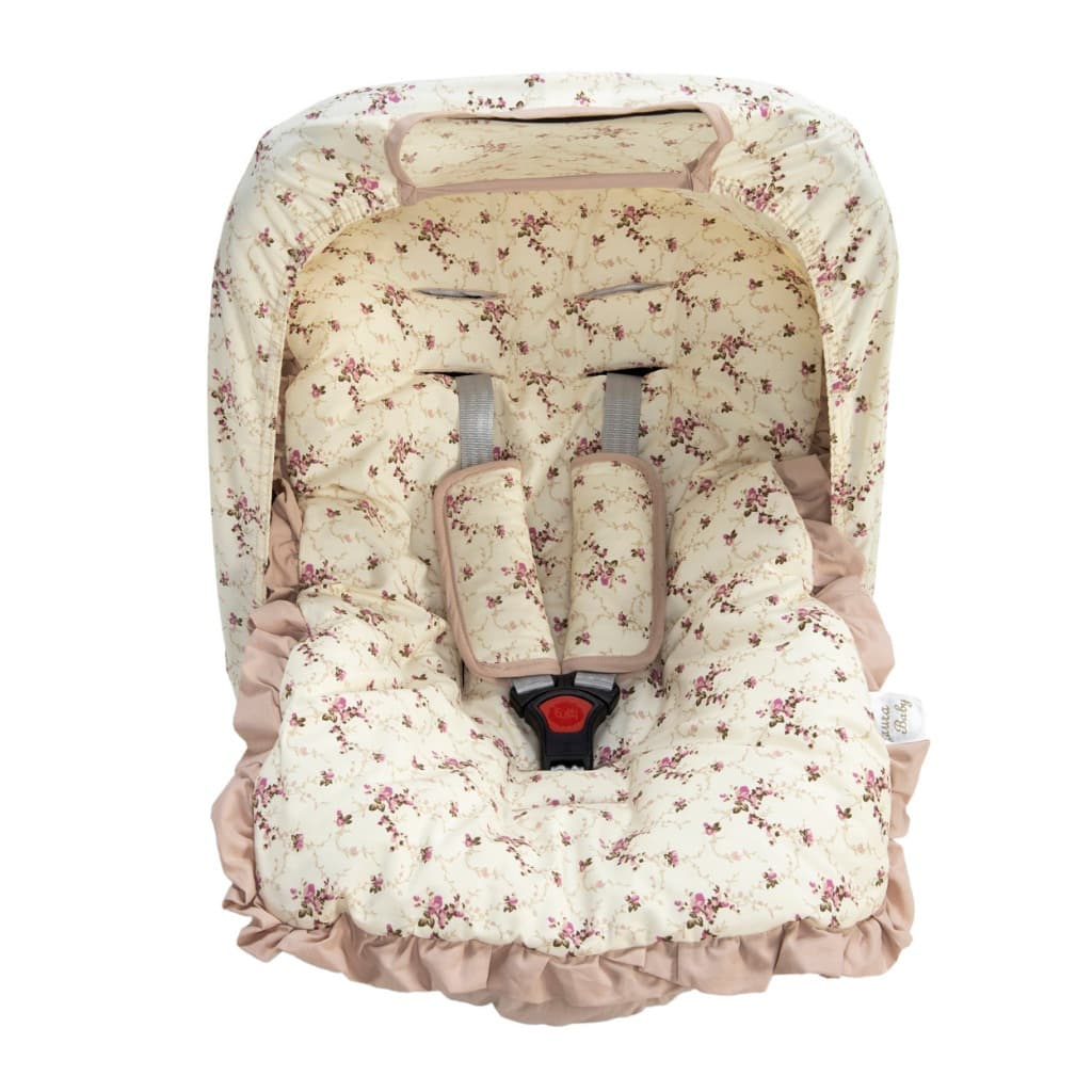 Kit 4 Peças Capa Bebê Conforto Menino Menina Capota protetora Protetores de Cinto Tecido Algodão Várias Estampas