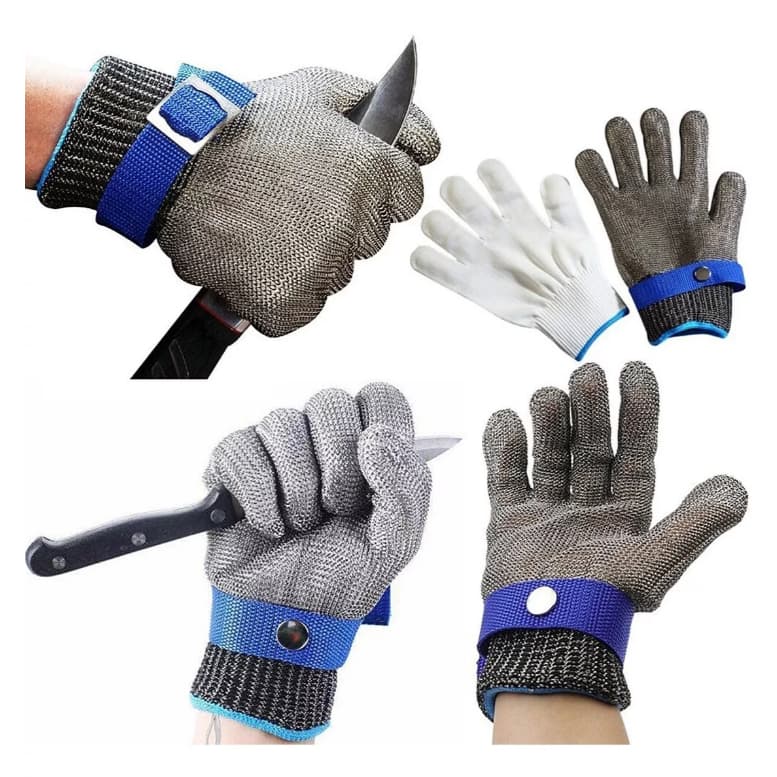 Luva De Açougueiro, Luvas De Metal De Malha De Arame De Aço Inoxidável, Luvas De Corte De Faca, Luva Resistente A Corte