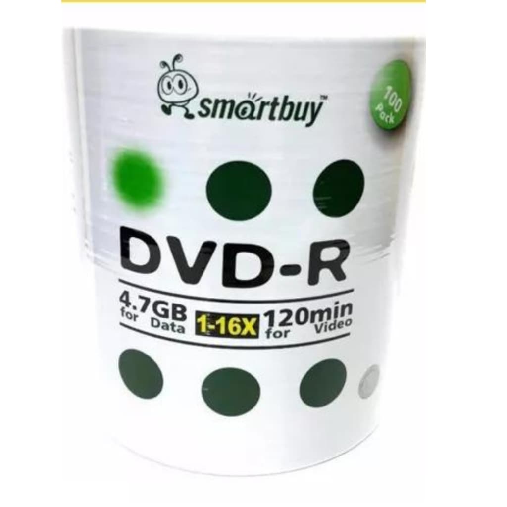 50 Mídia Virgem Dvd Smartbuy Logo Verde 4.7gb 120min Dvdr