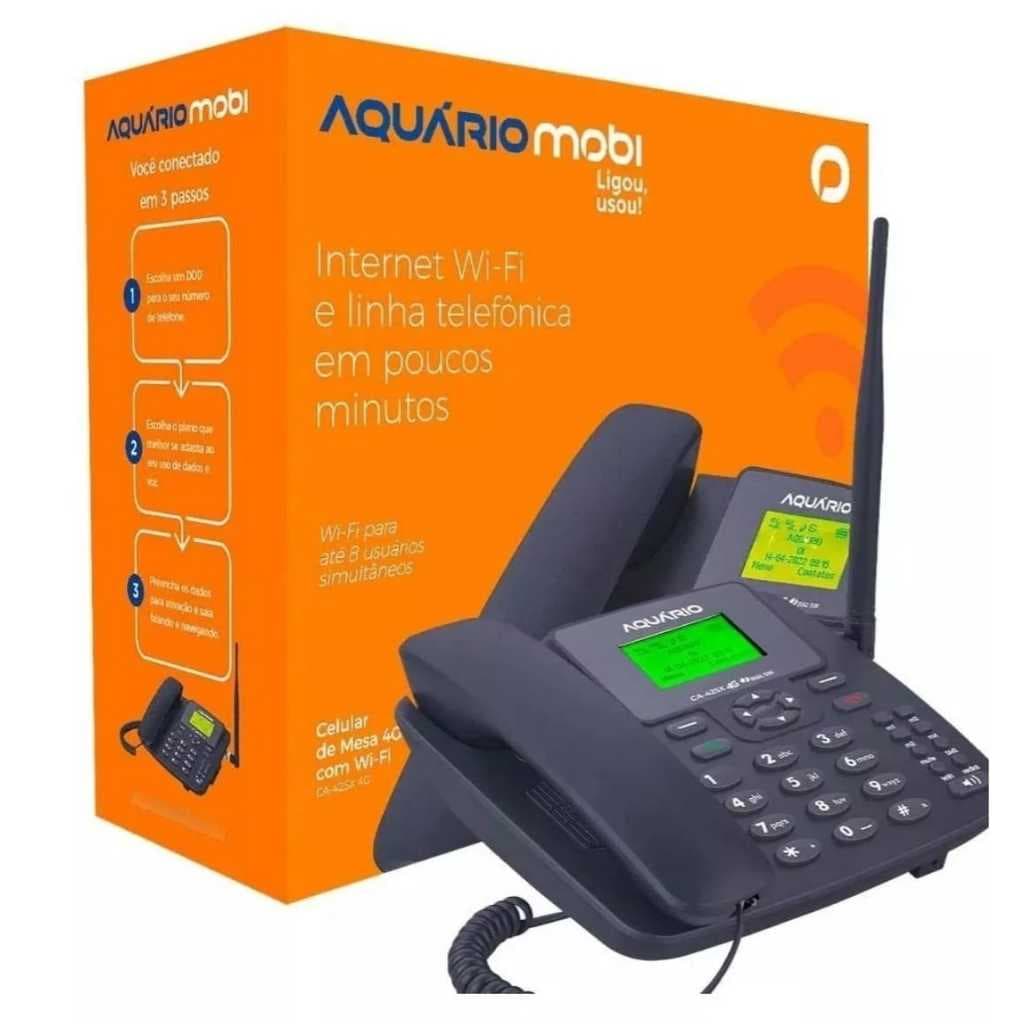 Telefone Celular De Mesa Rural com Chip Aquário Ca-42sx 4g 3g E 4g Com Wi-fi Desbloqueado