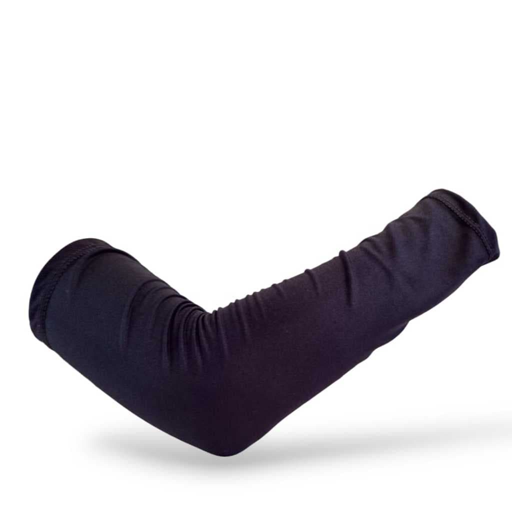 Par de Manga Manguito Infantil Futebol Com Elastico Protetor de Suor e Solar UV Preto