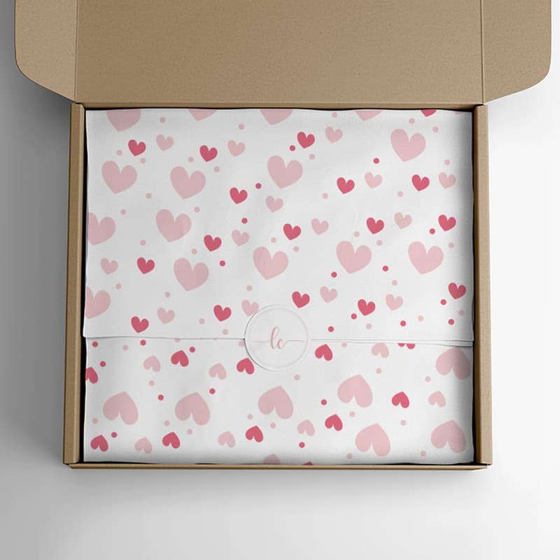 Papel de Seda Premium Estampa Coração 35x50cm 100 Folhas